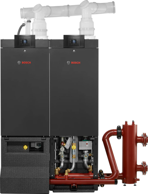 Bosch Condens 7000 WP compact condensing boiler for large buildings with cascade connection and high energy efficiency