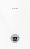 Bosch Condens 1200 W compact gas boiler with digital control panel for heating and hot water.