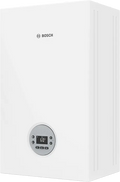 Bosch Condens 1200 W compact gas boiler with digital control for efficient heating and hot water in homes up to 240 sq.m