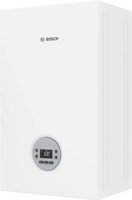Bosch Condens 1200 W compact gas boiler with digital control for efficient heating and hot water in homes up to 240 sq.m