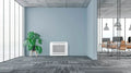 Bosch Climate 5000i M compact indoor console air conditioner unit in modern office space