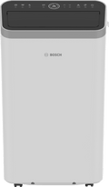Bosch Cool 4000 mobile air conditioner with 2.6 kW cooling, portable design, LED display, remote control, and dehumidification function.