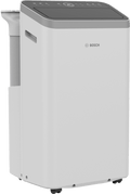 Bosch Cool 4000 portable mobile air conditioner with LED control, energy-efficient cooling, dehumidifier, and integrated wheels.