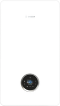 Bosch Condens 5700i W gas condensing boiler with color touchscreen, energy-efficient and wall-mounted design.