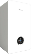 Bosch Condens 5700i W white wall-mounted gas condensing boiler with color touchscreen display and modern design