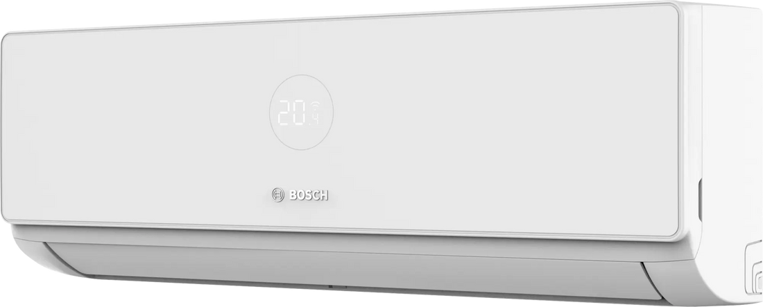 Bosch Climate 4000i inverter air conditioner 9000 BTU with digital display and sleek white design