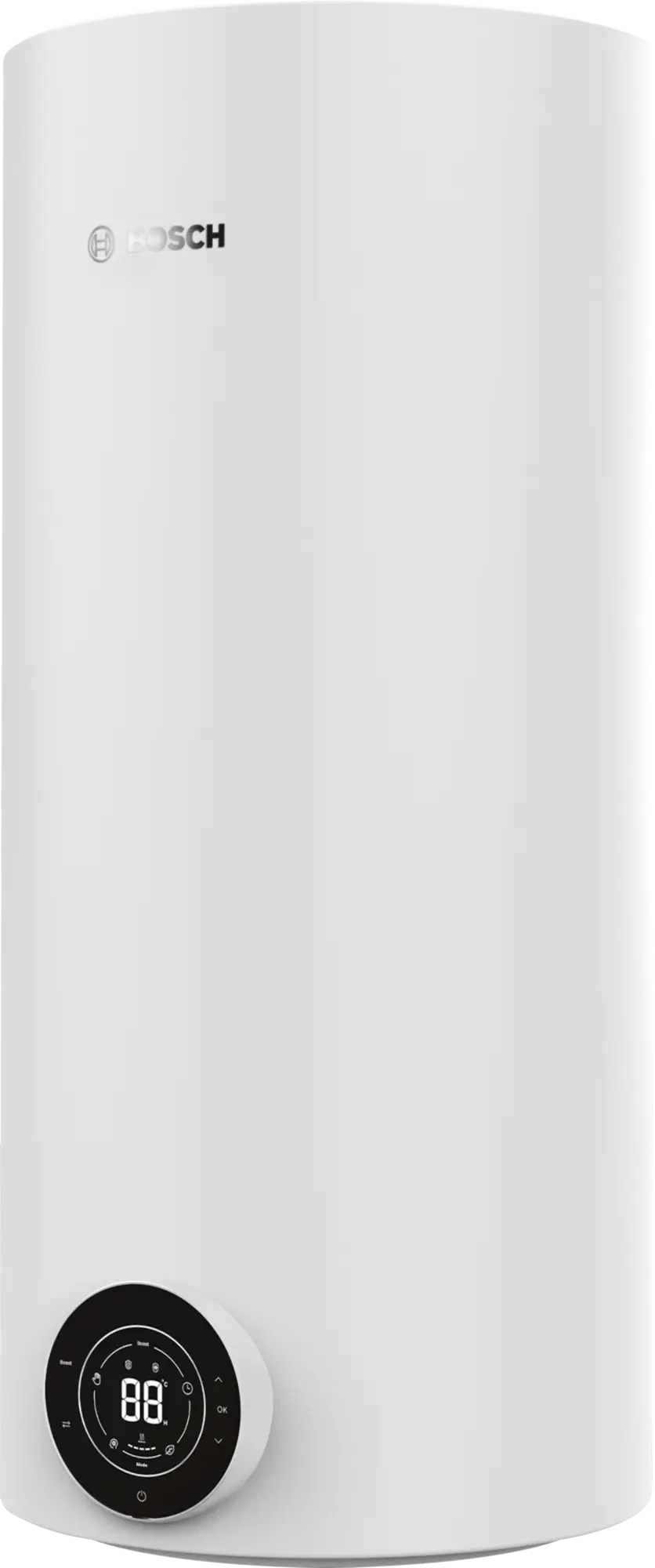 Bosch vertical electric water heater with smart control and digital display panel