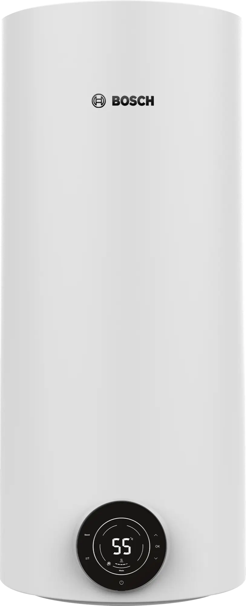 Bosch vertical electric water heater with smart control and digital display panel