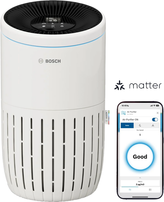 Bosch Air 4000i air purifier with 3-layer filtration and app control for medium rooms