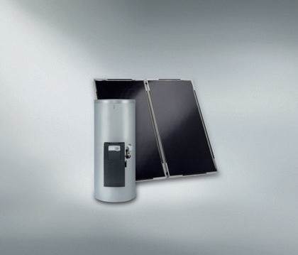 PACKAGE with 2 flat collectors VITOSOL 200-FM and Vitocell 100-W twin coil DHW boiler by Viessmann