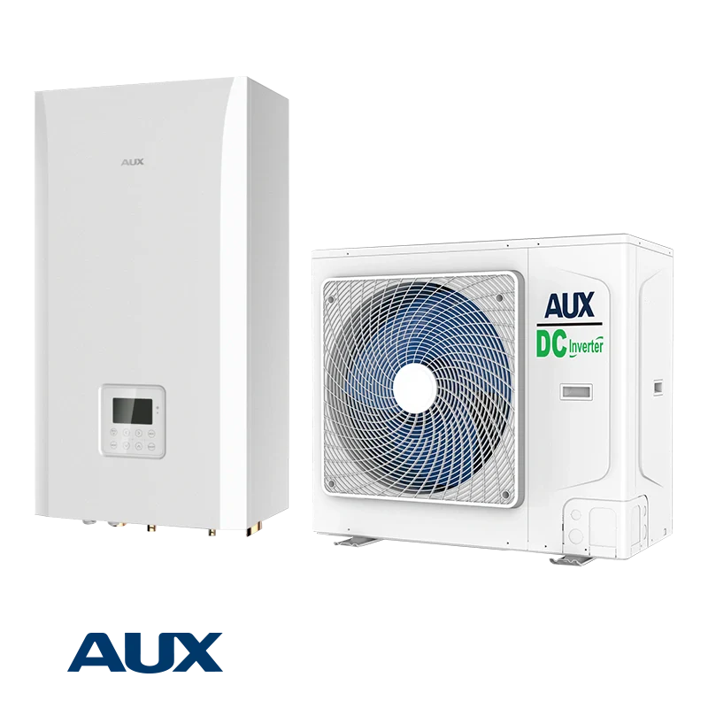 AUX ACHP-H16/4R3HA monophase heat pump with Wi-Fi, eco-friendly R-32 refrigerant, heating up to 65°C, quiet operation, and energy class A+++