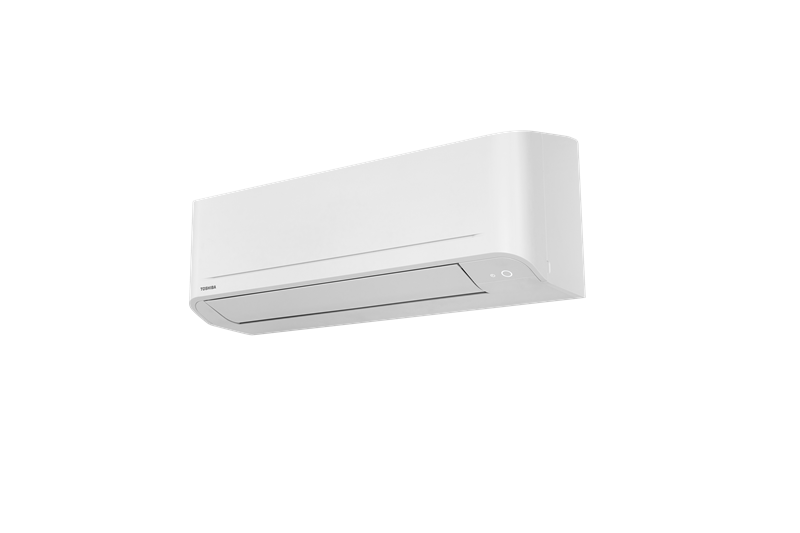 White Toshiba inverter air conditioner indoor unit model RAS-B13S4KVG-E with sleek design and smart Wi-Fi control